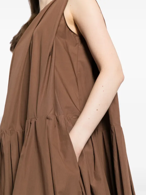 LOUNIE ブラウン ノースリーブドレス レース/ シアー/ カットアウト/ ノースリ/ ロングドレス/ キャバ