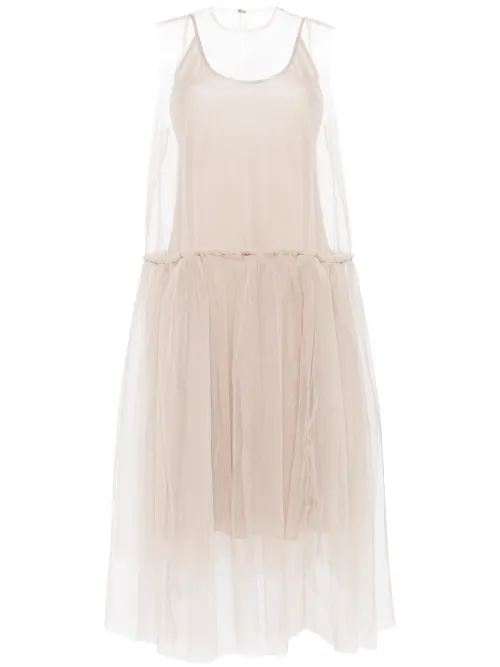 Robe en tulle à bretelles - JNBY - Modalova