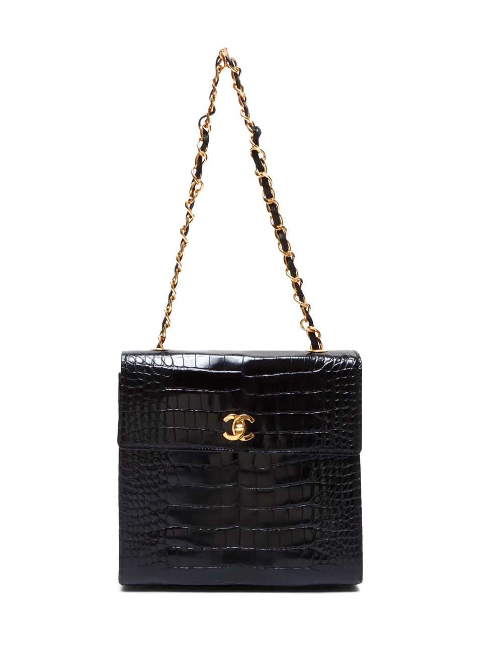 CHANEL Pre-Owned 1997-1999 ココマーク ターンロック ハンドバッグ - ブラック CHANEL Pre-Owned 1997-1999 ココマーク ターンロック ハンドバッグ - ブラック
