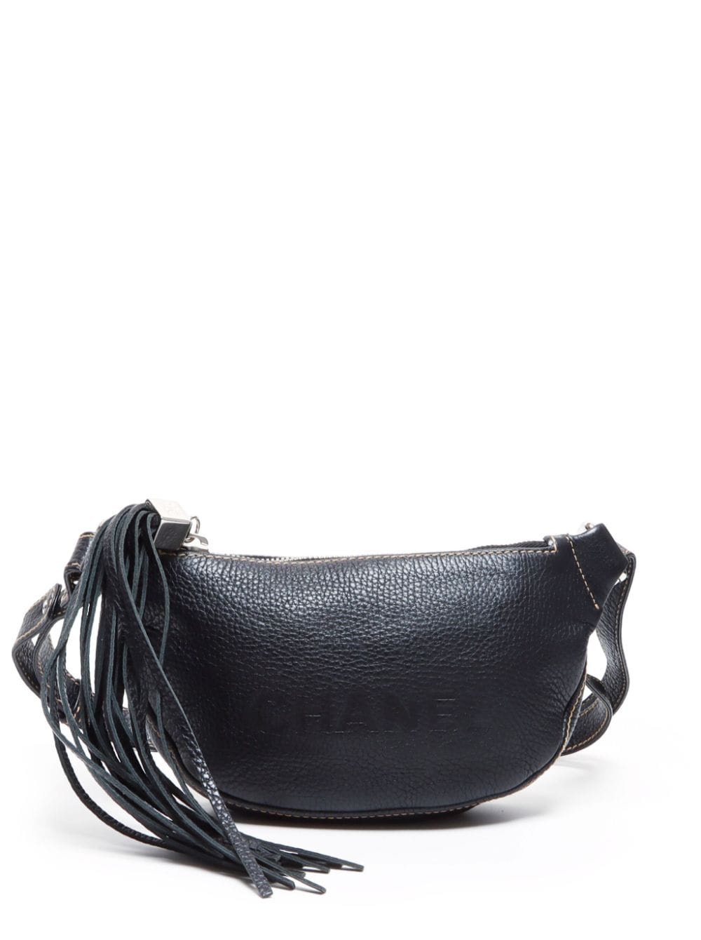 Pre-owned Chanel 2002-2003 Fringe Shoulder Bag In Black