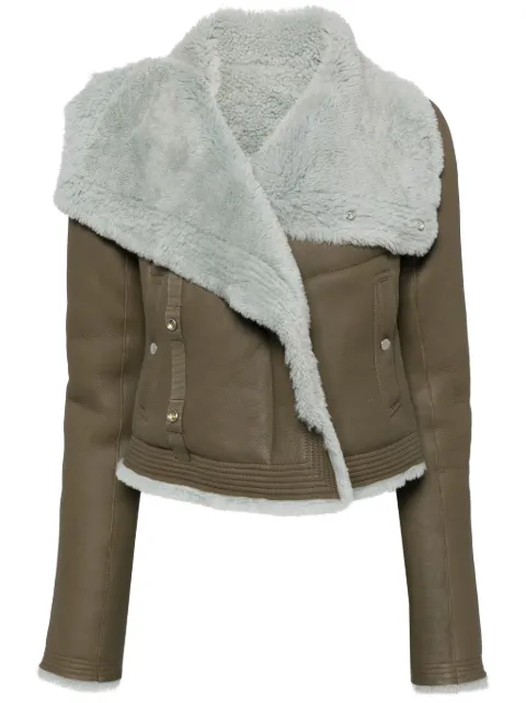 Rick Owens shearling-lining biker jacket