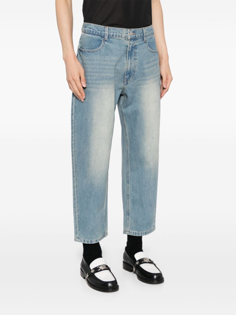 Shop Croquis Straight-leg Cropped Jeans In Blue