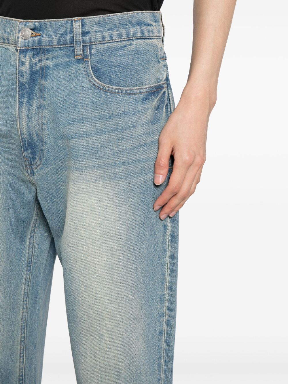 Shop Croquis Straight-leg Cropped Jeans In Blue