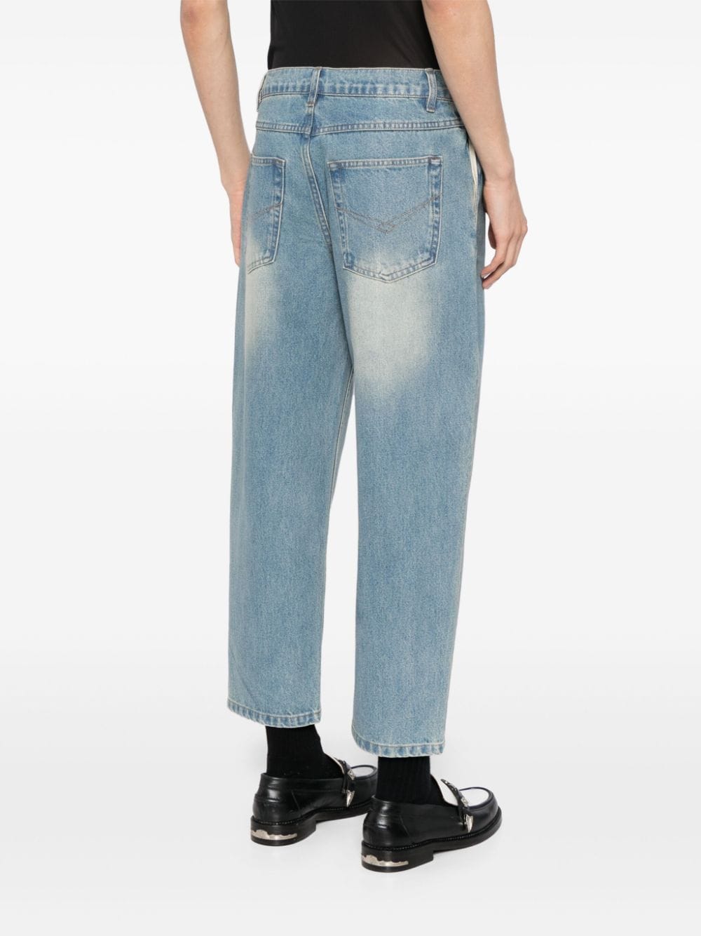 Shop Croquis Straight-leg Cropped Jeans In Blue