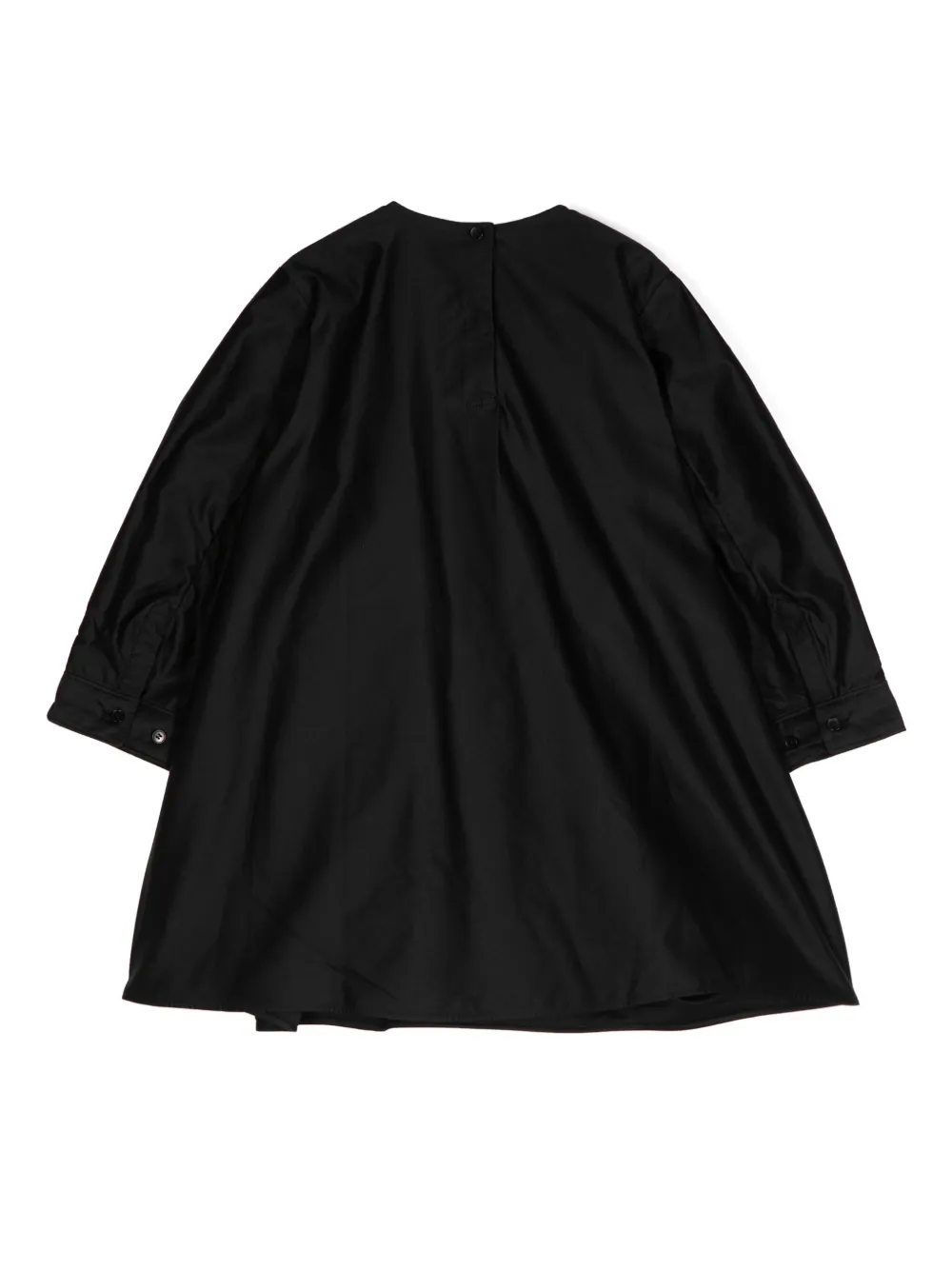 jnby by JNBY Geplooide jurk met lange mouwen en strik - Zwart