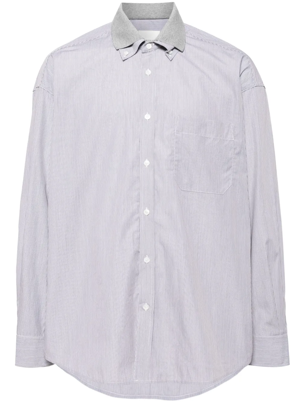 CROQUIS Striped double-collar Shirt | Grey | FARFETCH UK