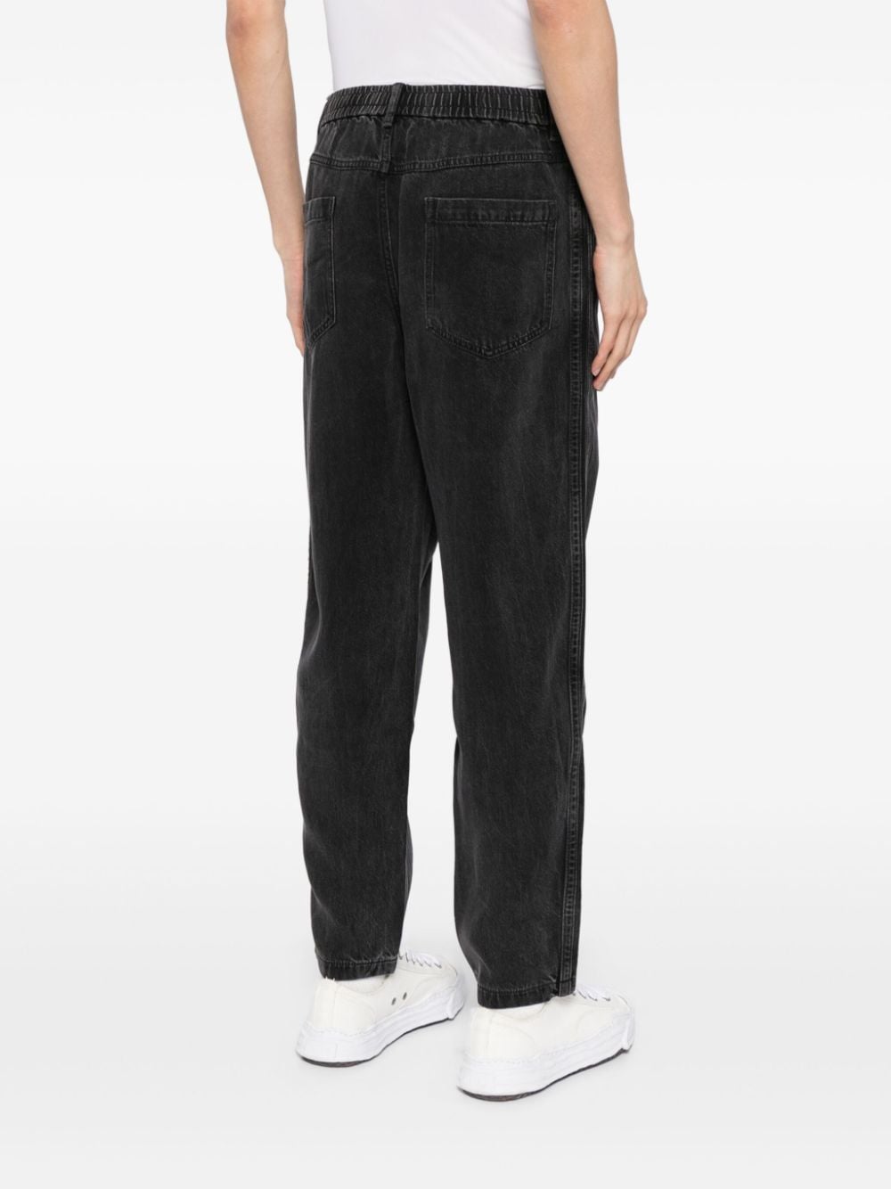 Shop Croquis Mid-rise Tapered Jeans In Black