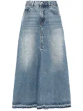 JNBY distressed maxi denim skirt - Blue