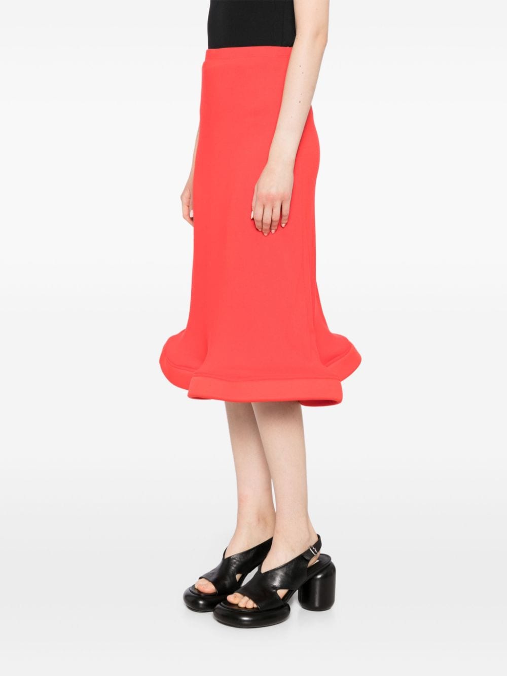 Shop Melitta Baumeister Circle-bottom Midi Skirt In Red