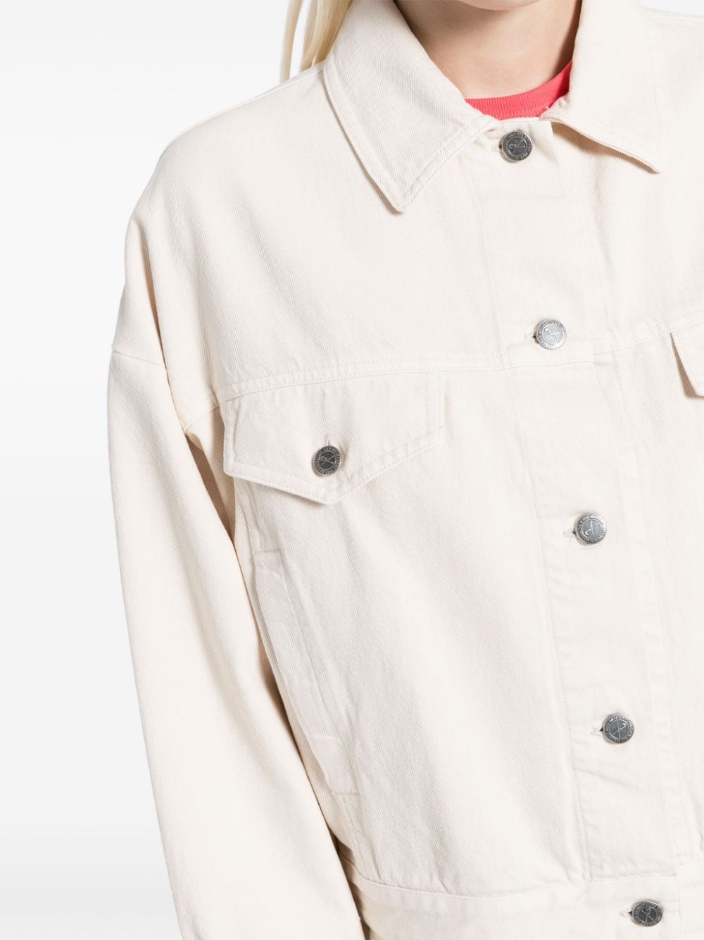 Shop Apc Cally Denim Jacket In Neutrals