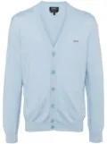 A.P.C. logo-embroidered cotton cardigan - Blue