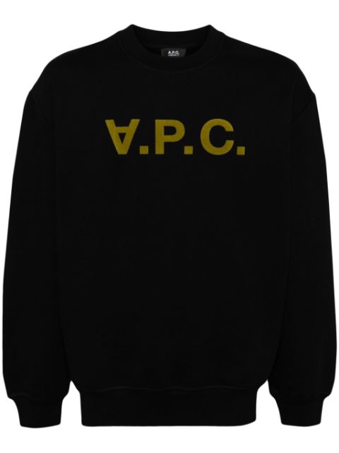 A.P.C. devore effect logo-print round neck sweatshirt Men