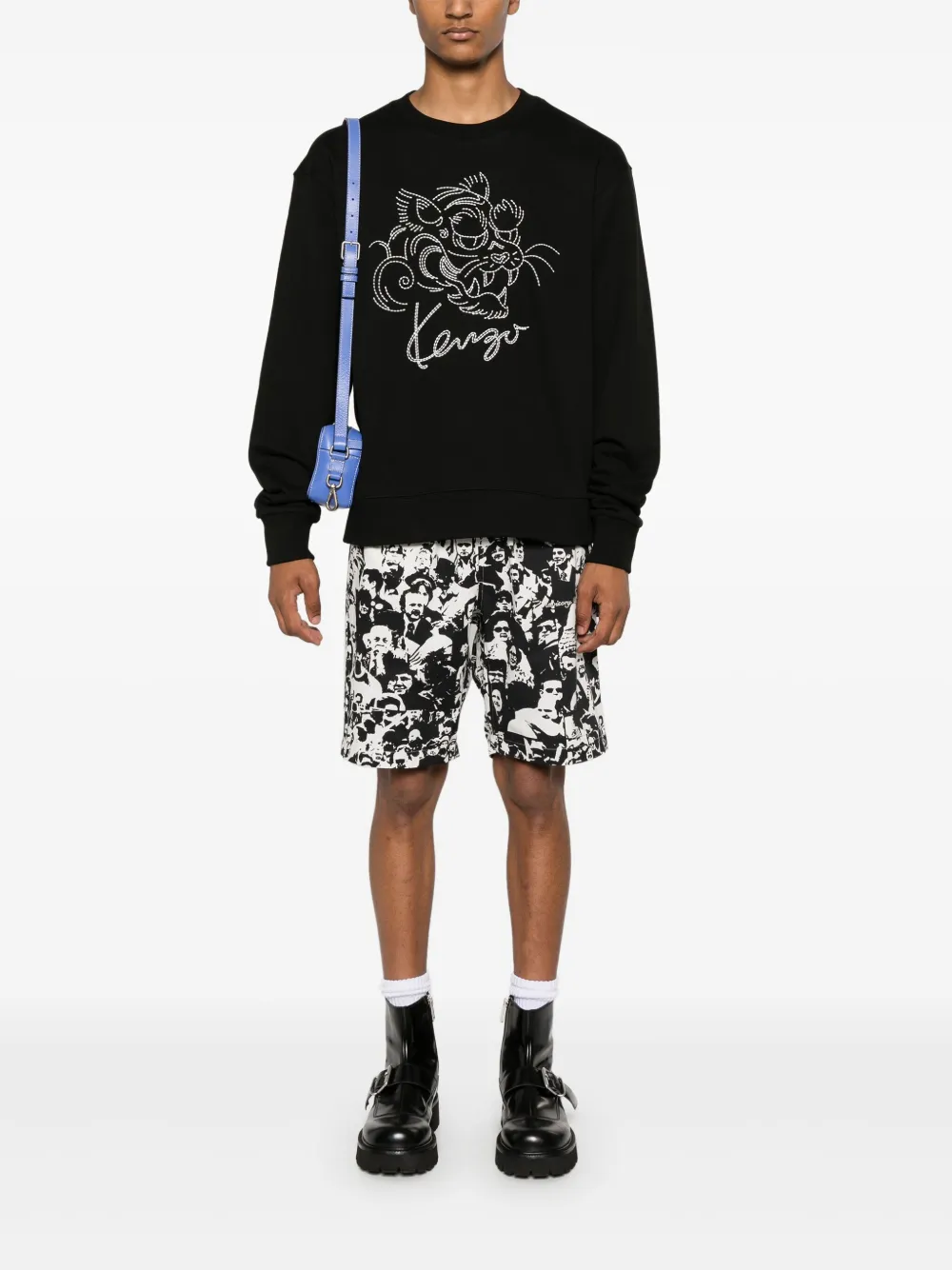 Kenzo Sweater met geborduurde tijger - Zwart