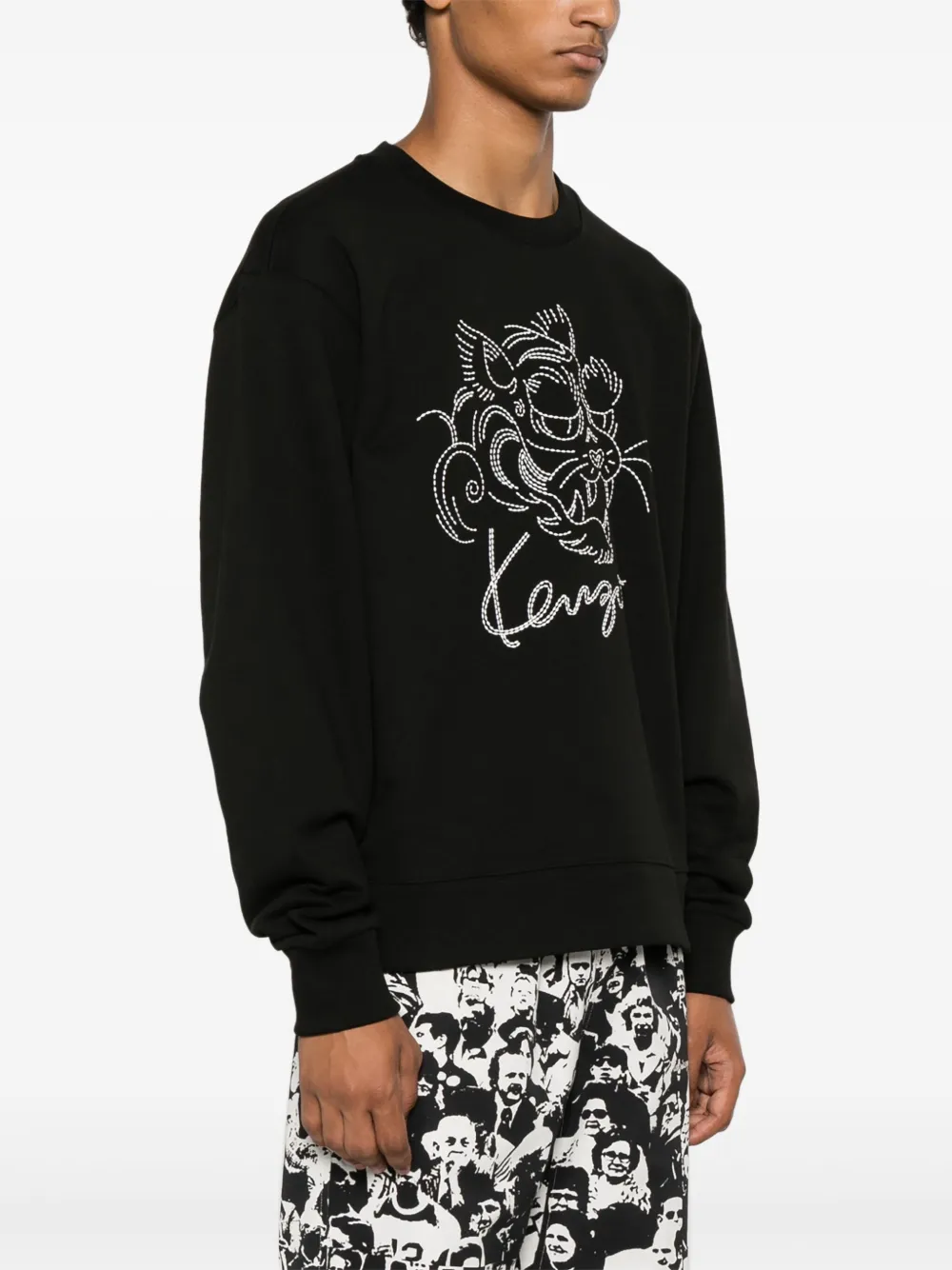 Kenzo Sweater met geborduurde tijger Zwart