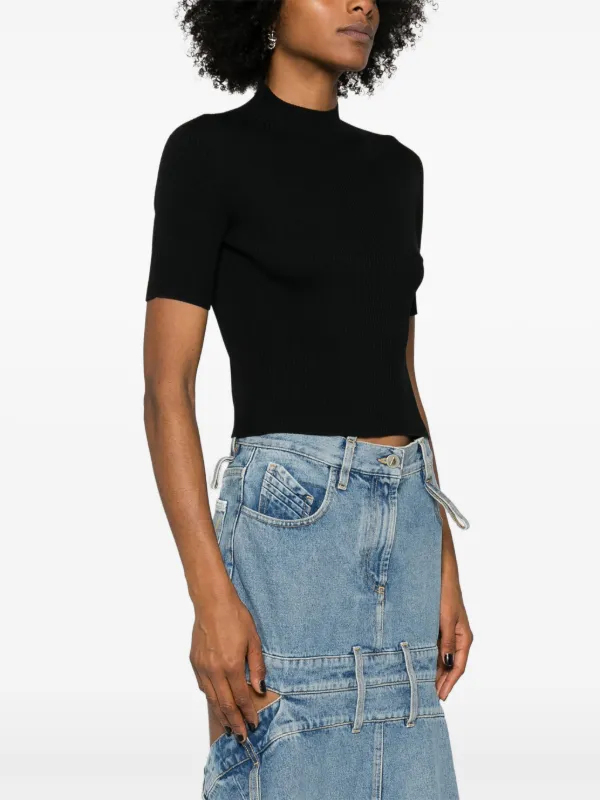 CFCL Portrait Knitted T-shirt | Black | FARFETCH 