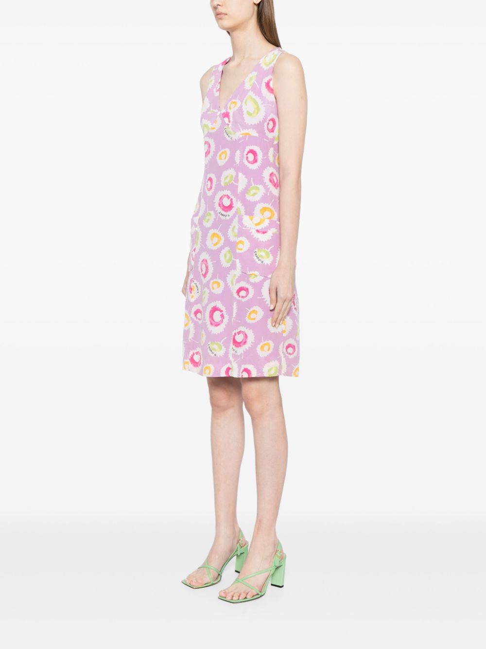 CHANEL 1997 floral-print silk mini dress Women