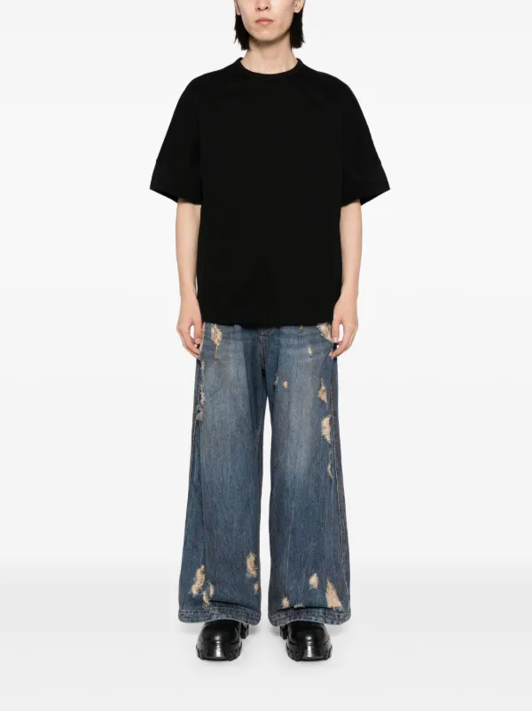【関税込み】Juun.J ブラック Racer Tシャツ Juun.J Racer-cut short-sleeve T-shirt | Black | FARFETCH BN