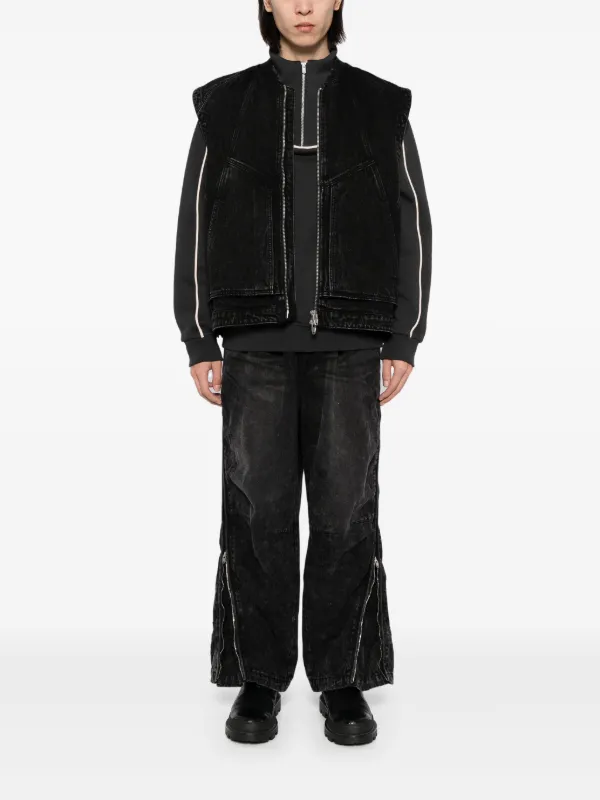在庫一掃セール zip-detail Juun.J Jeans PL FARFETCH | Black | トップス