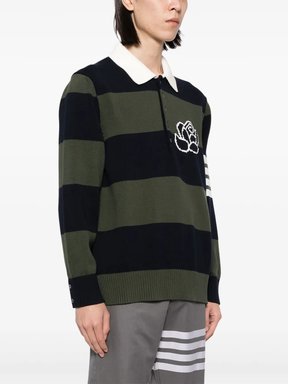 Thom Browne Poloshirt met 4 strepen Blauw