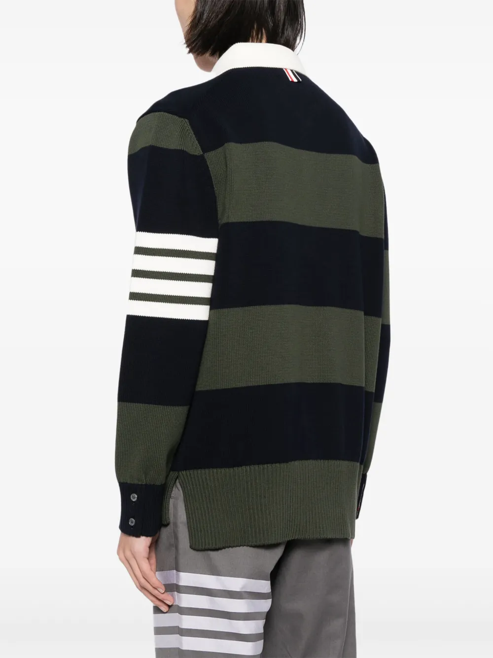 Thom Browne Poloshirt met 4 strepen Blauw
