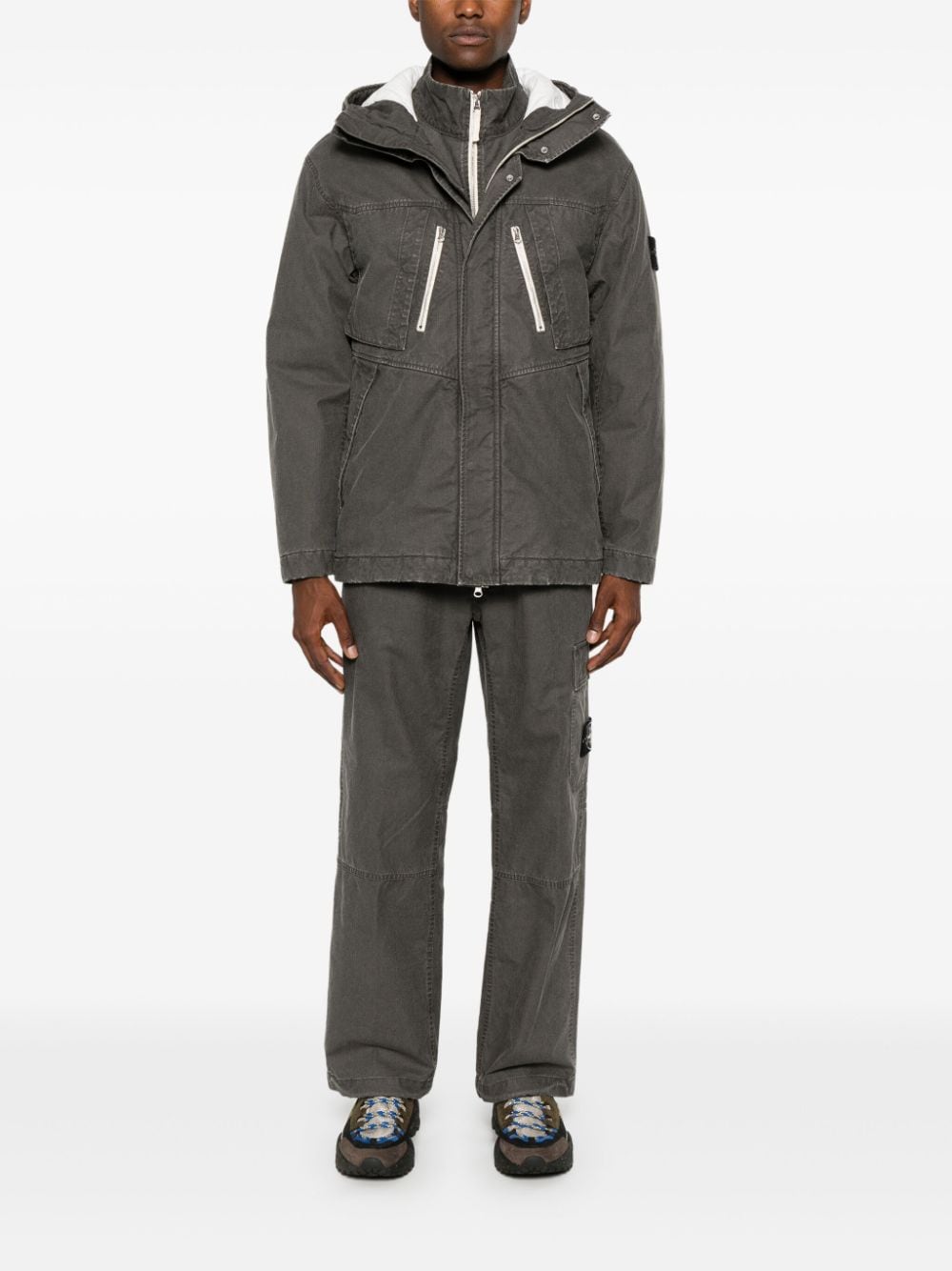 Stone Island Cargo broek met Compass-logopatch - Grijs