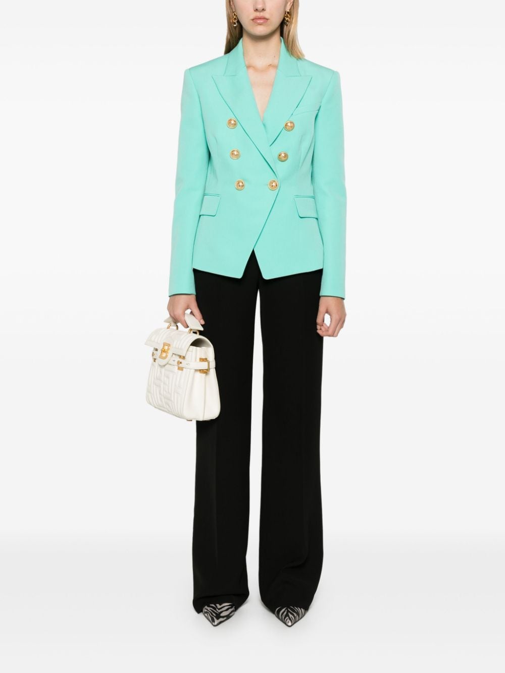 Balmain Blazer met dubbele rij knopen - Groen