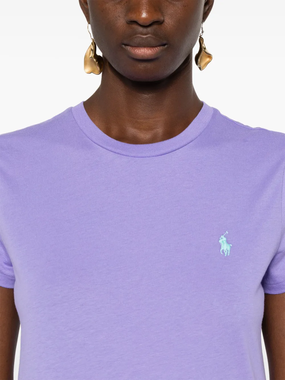 Polo Ralph Lauren Purple T-shirt With Contrasting Pony In Purple