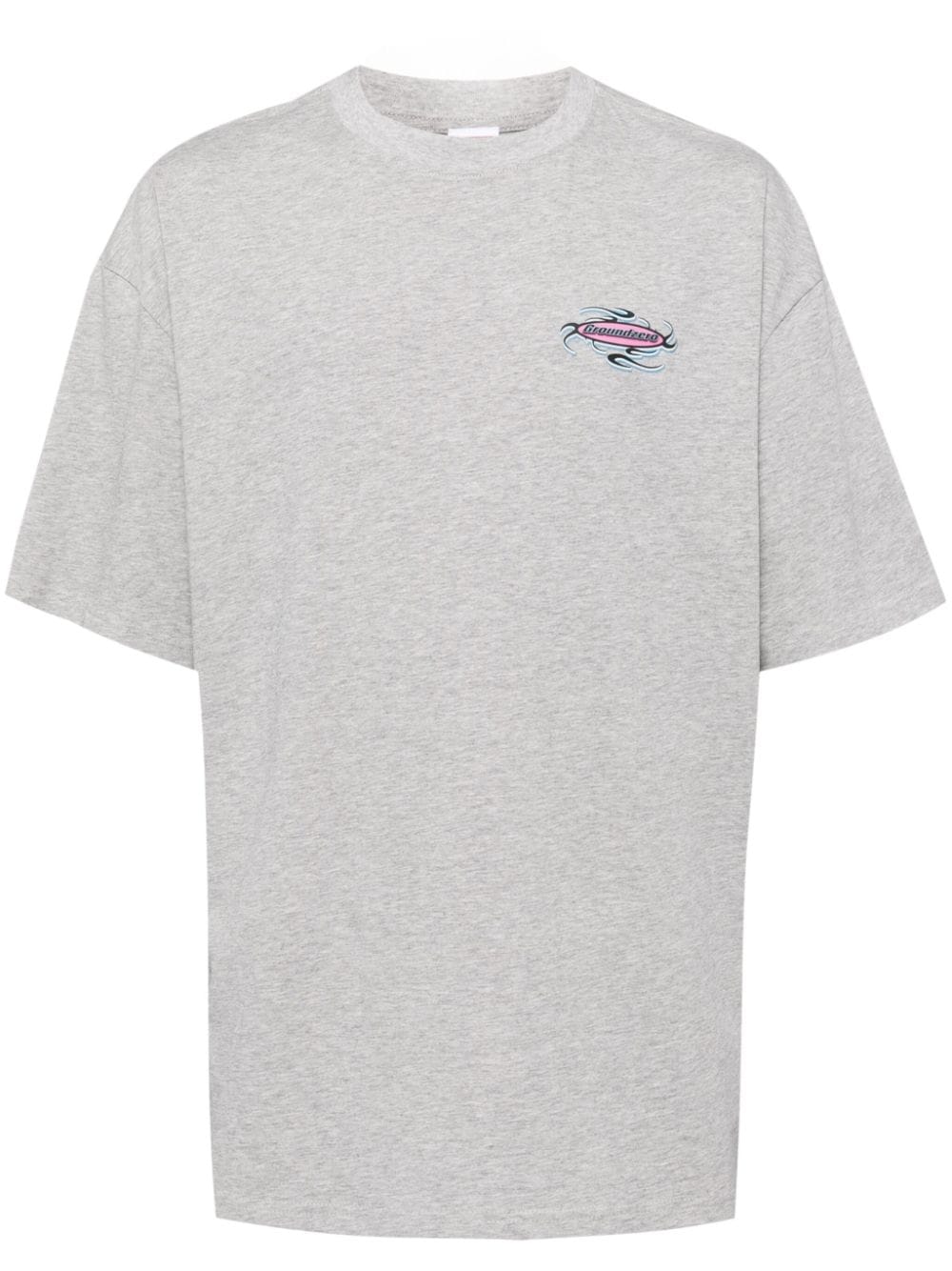 Shop Ground Zero Logo-print Cotton T-shirt In Grey