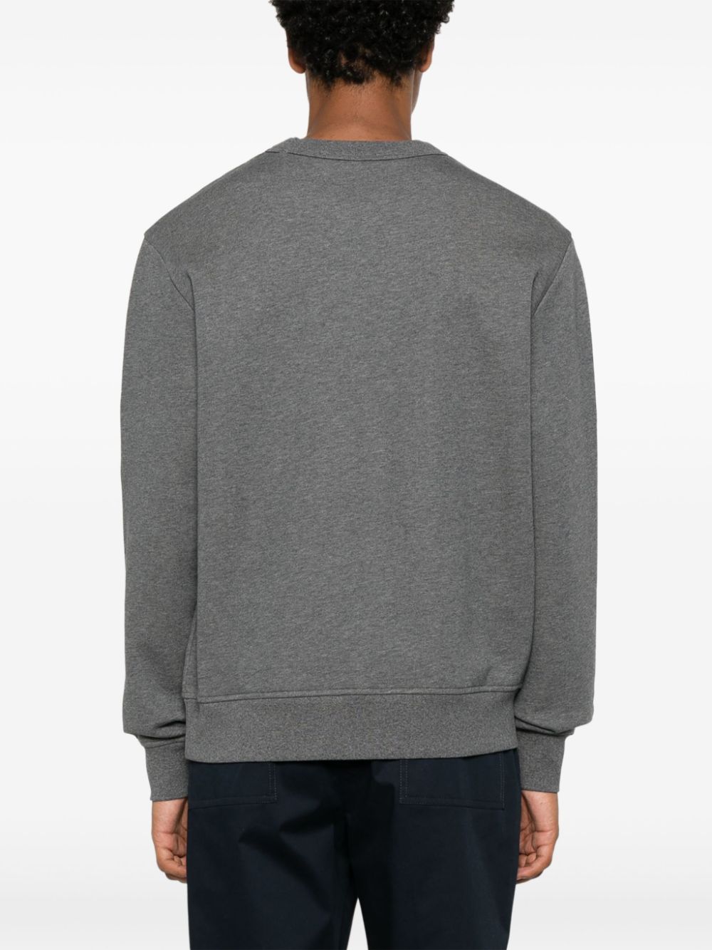 Shop Apc Flocked-logo Sweatshirt In Grey