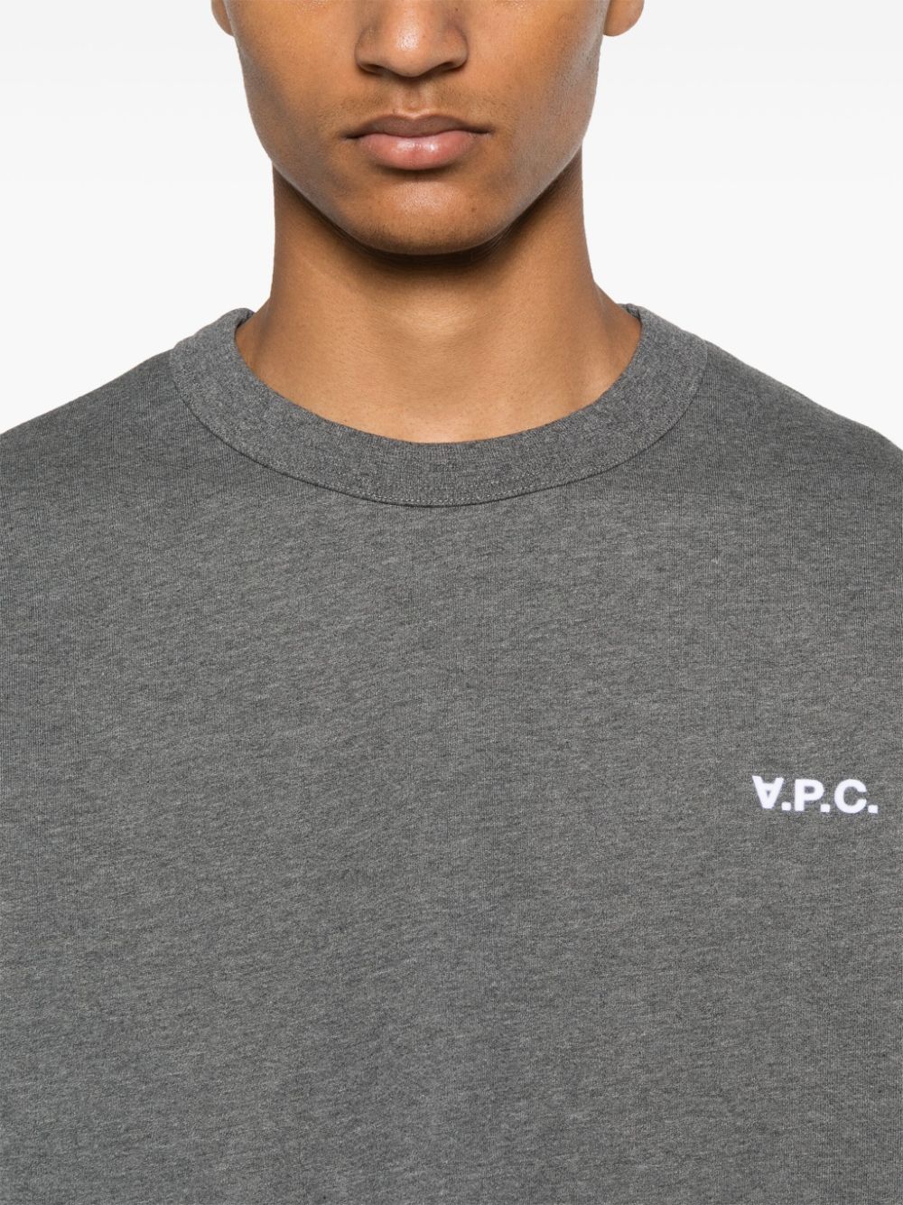 Shop Apc Flocked-logo Sweatshirt In Grey