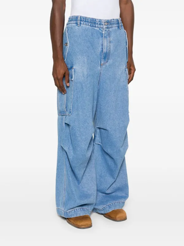 【送料&関税込】Marni Logo Embroidery Pants Marni logo-embroidered Cargo Jeans | Blue | FARFETCH