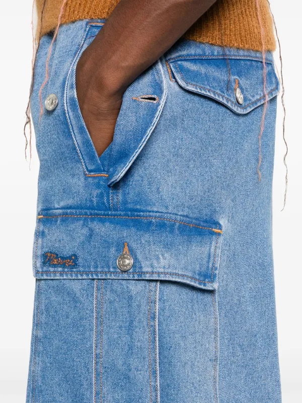 Marni logo-embroidered Cargo Jeans | Blue | FARFETCH
