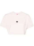 Ground Zero logo-appliqué cropped T-shirt - Pink