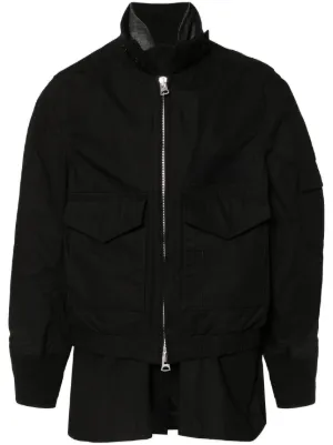 Sacai ジップアップ ジャケット | ブラック | FARFETCH JP