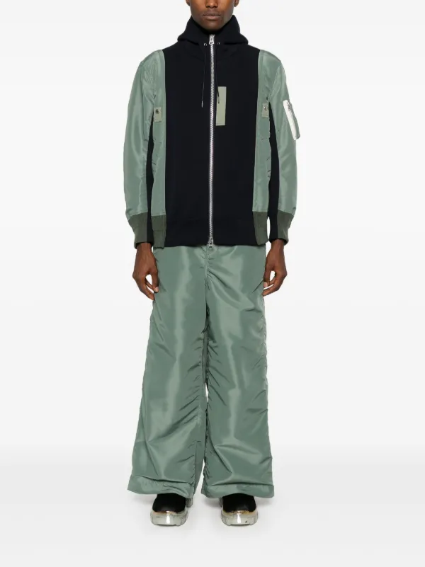 送料関税込★sacai★ツイルパネルのパーカー Sacai ツイル パーカー | グリーン | FARFETCH JP