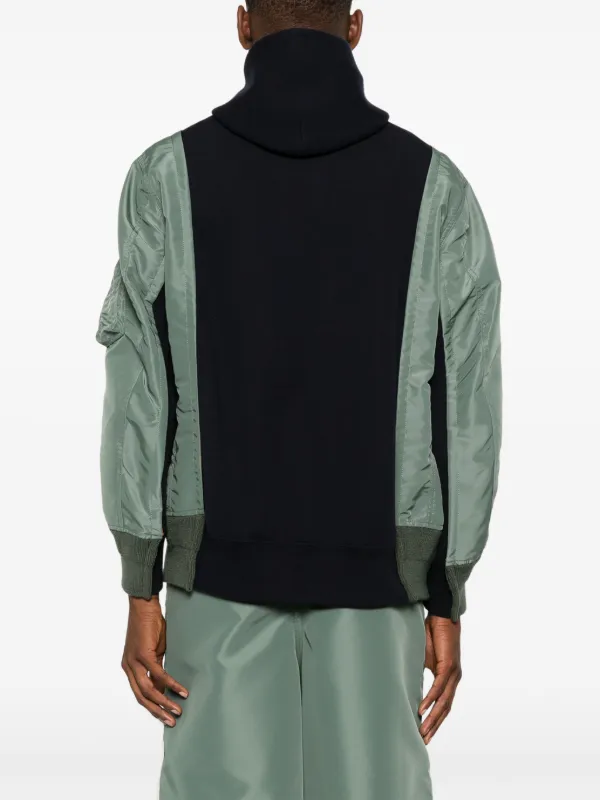 送料関税込★sacai★ツイルパネルのパーカー Sacai ツイル パーカー | グリーン | FARFETCH JP