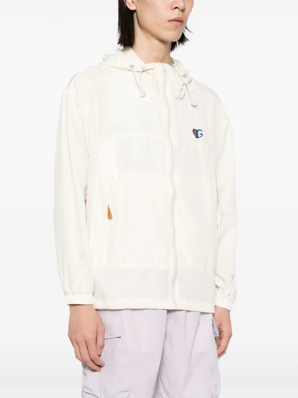 Shop Ground Zero Logo-print Lightweight Jacket In Neutrals