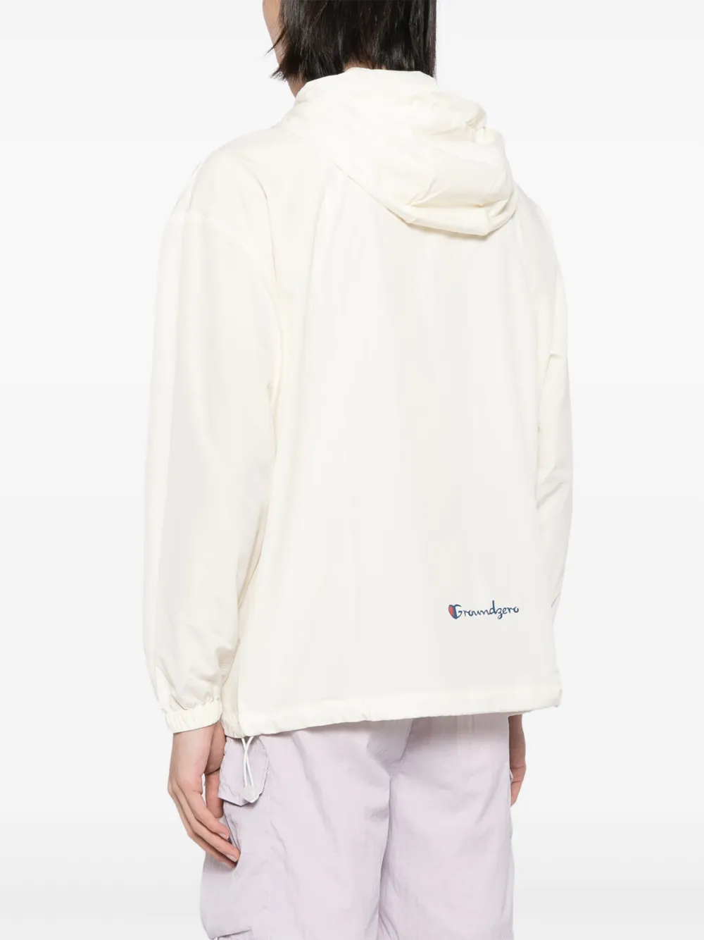 Shop Ground Zero Logo-print Lightweight Jacket In Neutrals