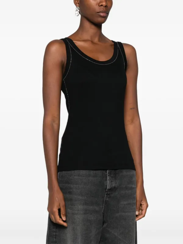 【新品未使用】FABIANA FILIPPI ファビアナフィリッピ タンクトップ Fabiana Filippi チェーントリム タンクトップ | ブラック