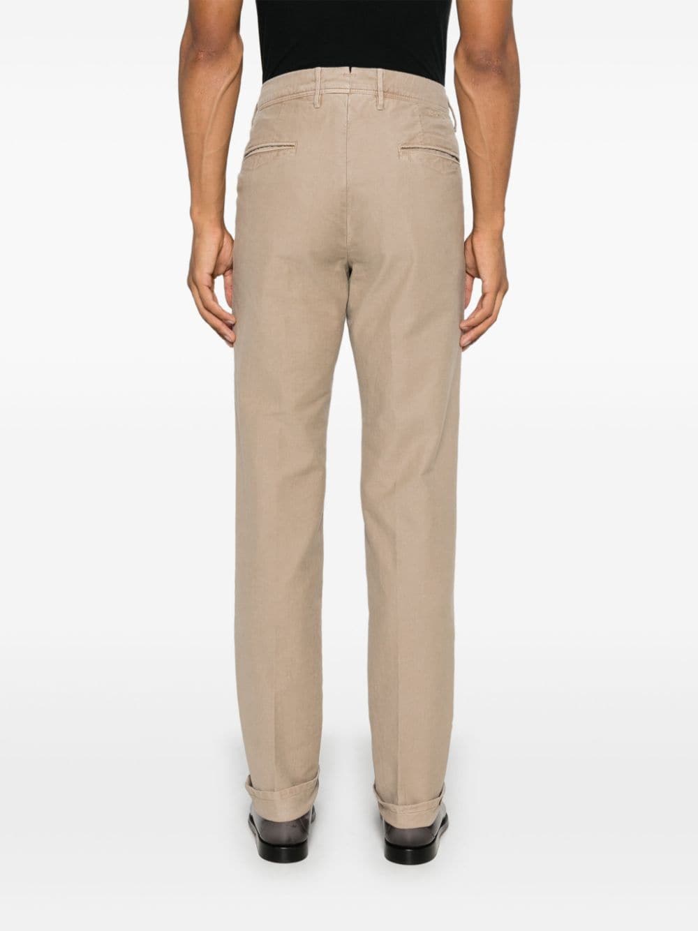 Shop Incotex Logo-embroidered Trousers In Neutrals