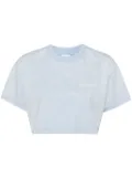 Ground Zero logo-print cropped T-shirt - Blue