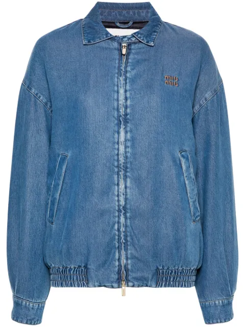 Miu Miu logo-embroidered jacket