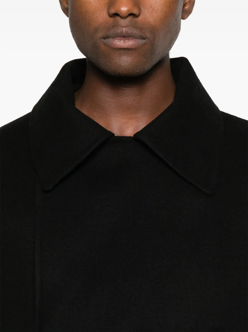 Jil Sander Double-breasted Coat In Black