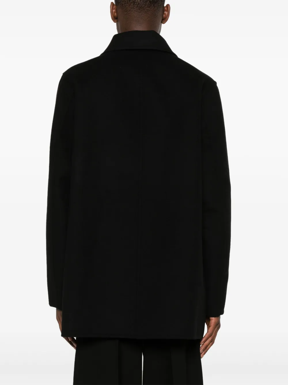 Jil Sander Double-breasted Coat In Black