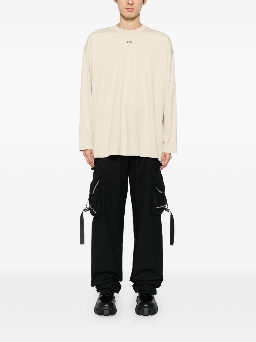 Shop Off-white Cotton T-shirt In Neutrals