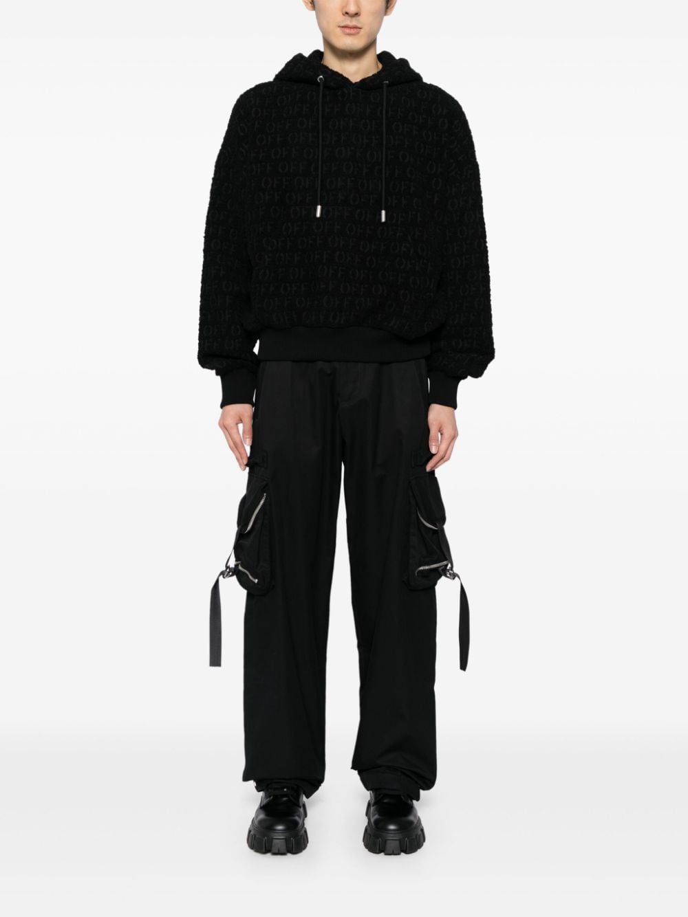 Off-White Hoodie met logoprint - Zwart