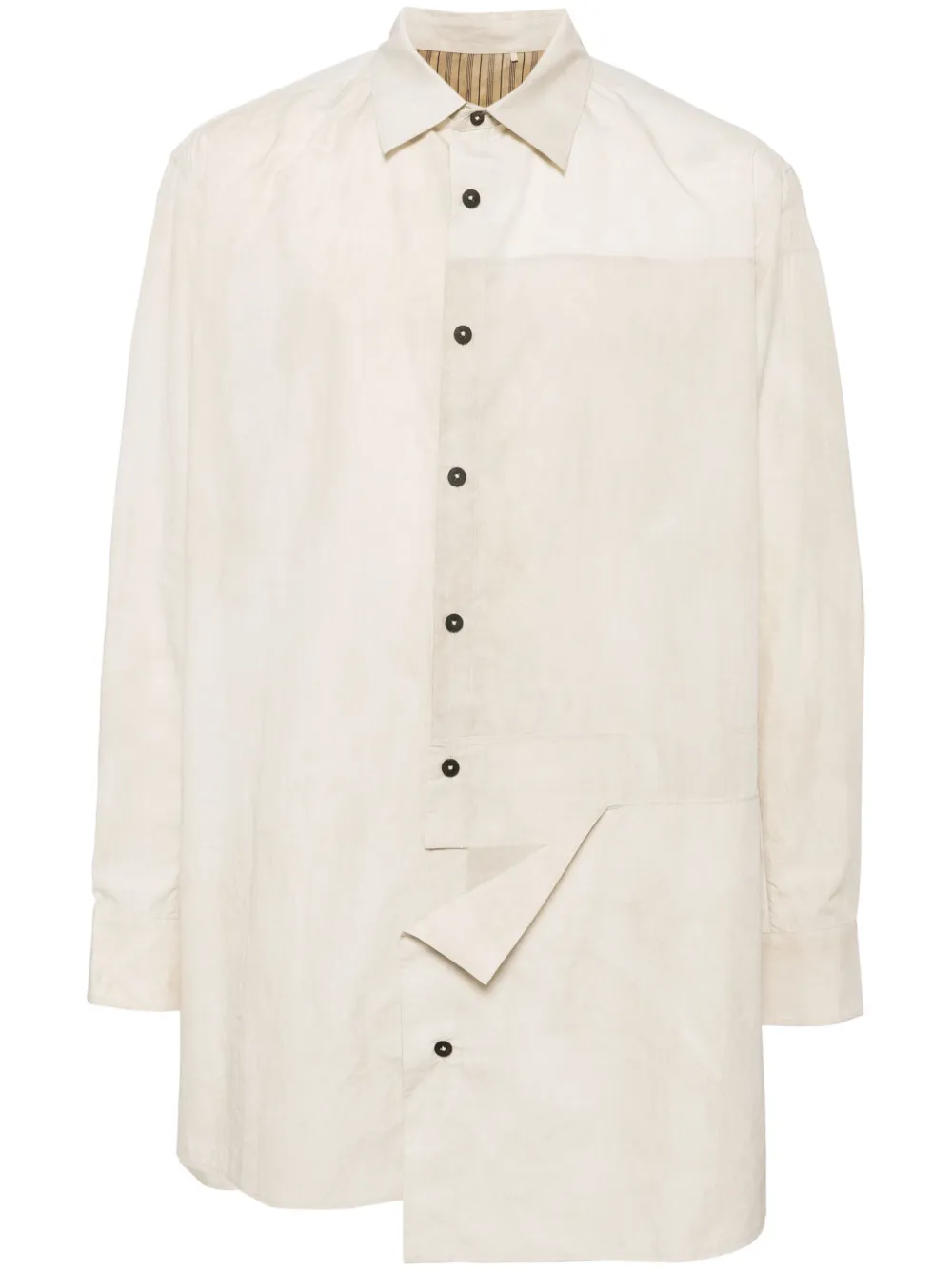 Ziggy Chen camisa con paneles y aberturas | marrón | Image 1