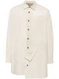 Ziggy Chen cut out panels cotton Shirt - Brown