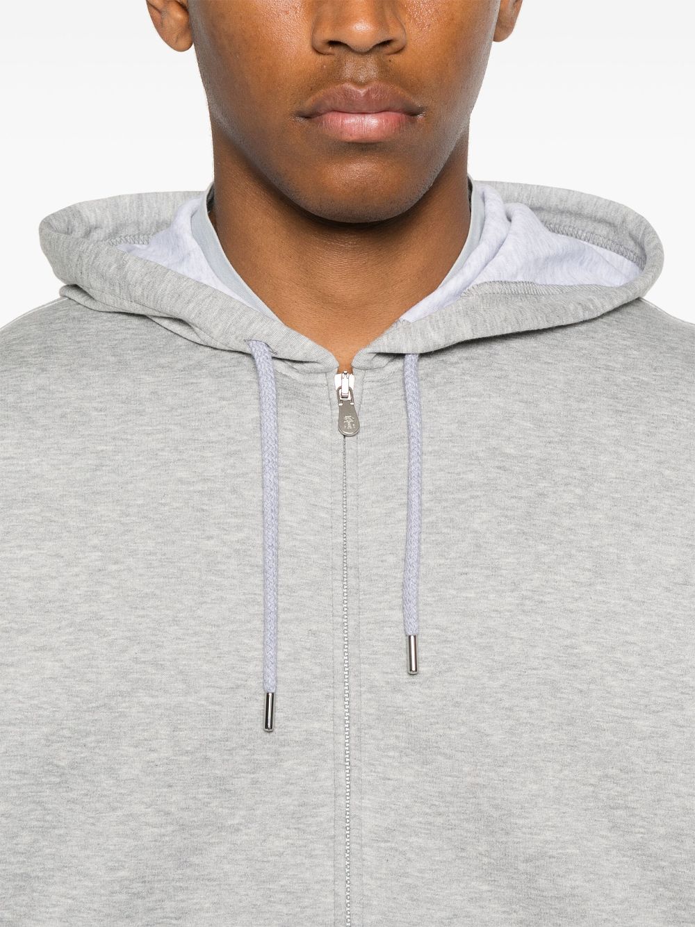 Shop Brunello Cucinelli Sleeveless Hoodie In Grey