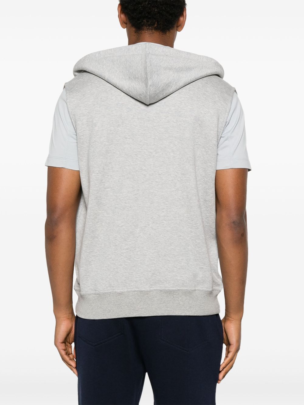 Shop Brunello Cucinelli Sleeveless Hoodie In Grey